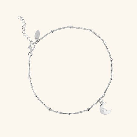 Personalised Moon Anklet Silver